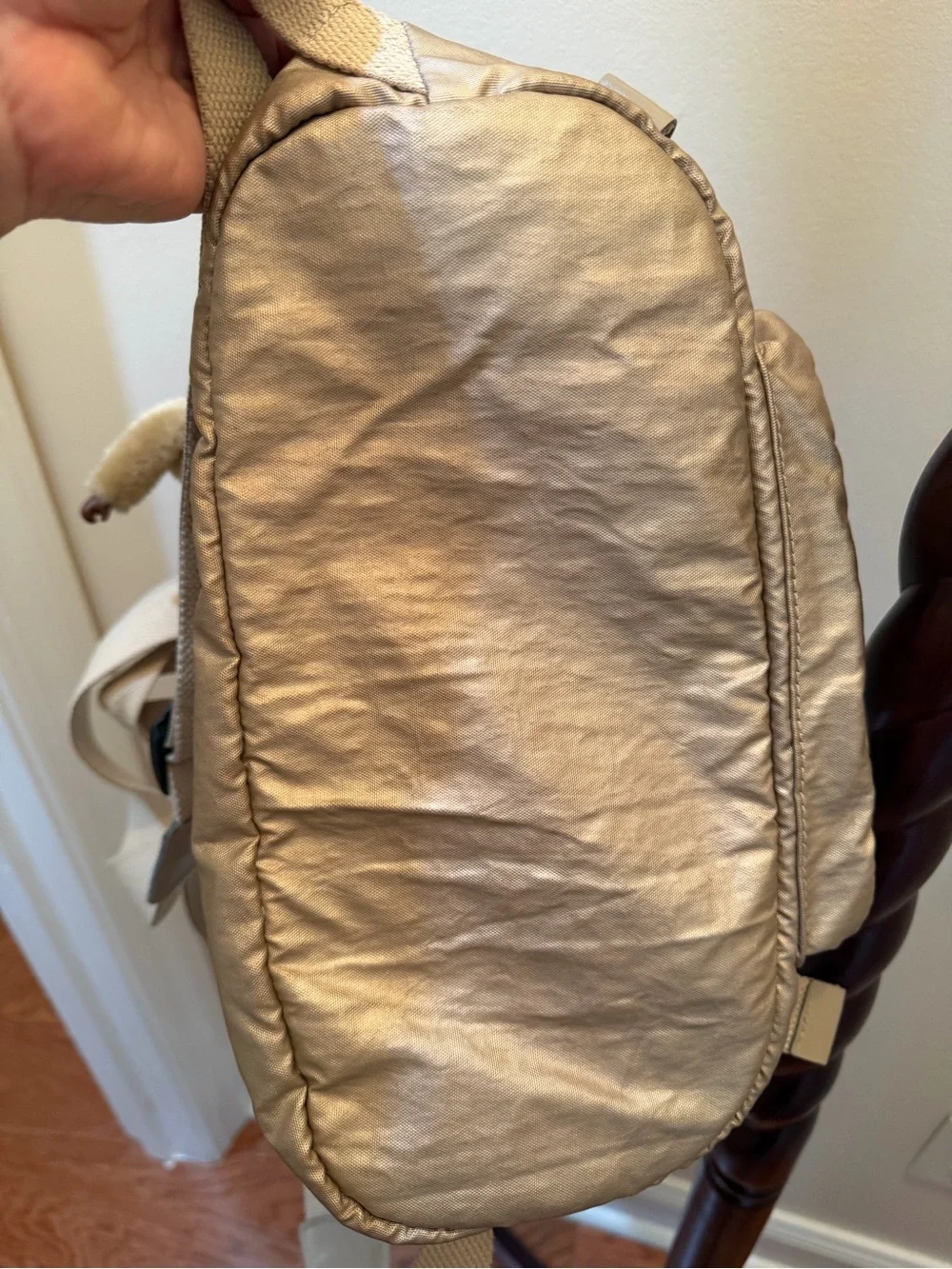 Kipling Women’s Metallic Tan Backpack - Stylish Everyday Carry